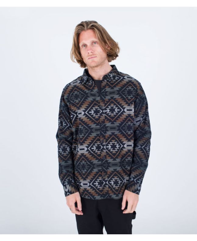 Hombre con Camisa de franela orgánica Hurley Portland Organic Negra 