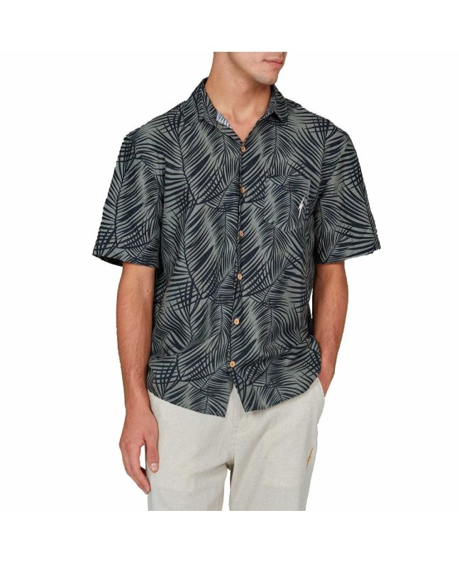 Hombre con Camisa de manga corta Lightning Bolt Tropical Earth Gris 