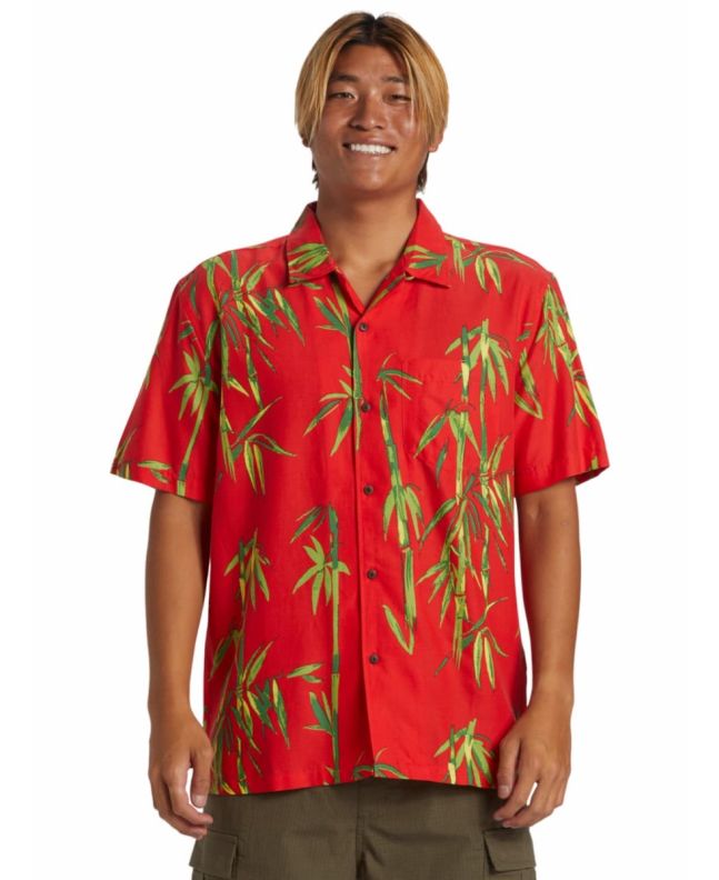 Hombre con Camisa de manga corta Quiksilver Bamboo DNA Island Roja