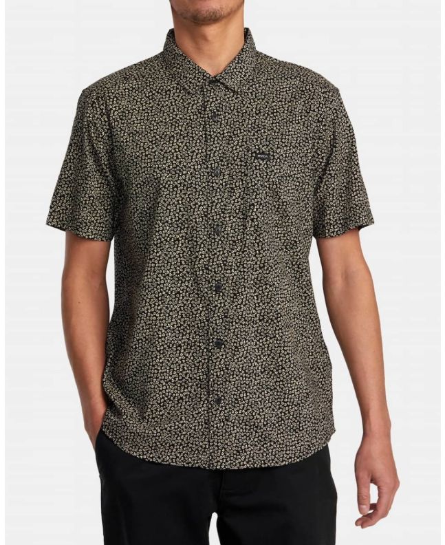 Hombre con camisa de manga corta RVCA Morning Glory Negra