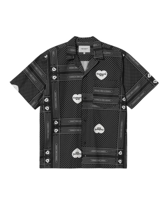 Camisa holgada de manga corta Carhartt WIP Heart Bandana Negra para hombre