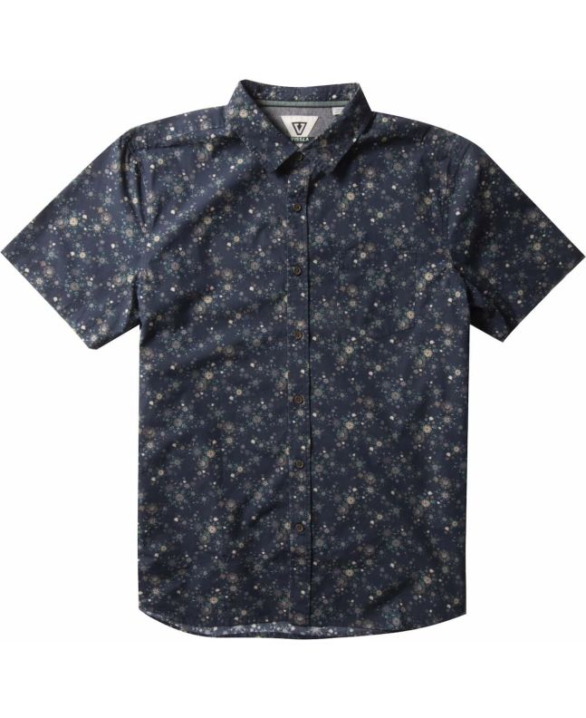 Camisa sufera de manga corta Vissla Barrier Eco azul marino para hombre 