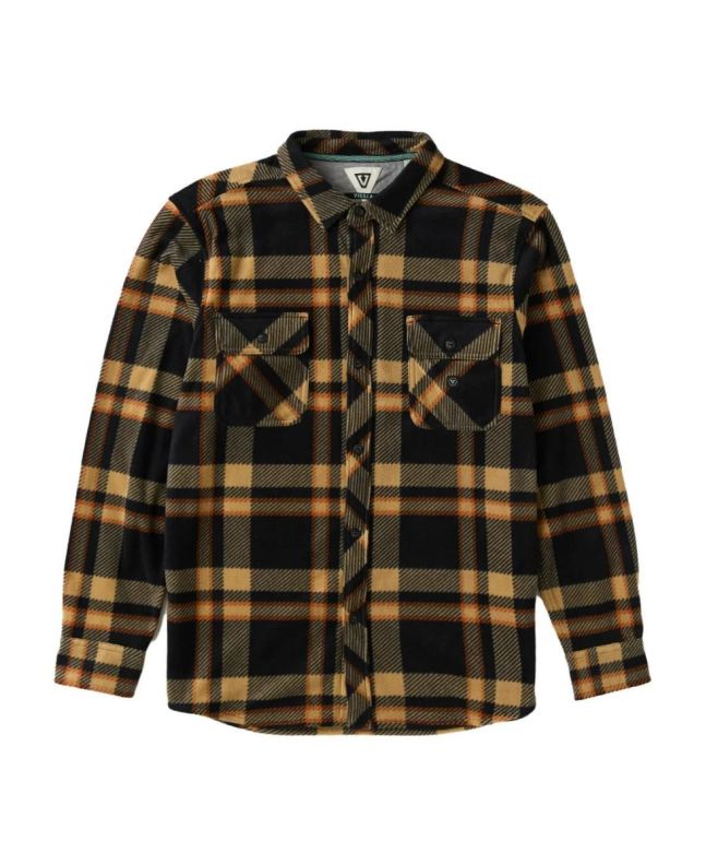 Camisa de franela con forro polar Vissla Eco-Zy LS color Negro a cuadros para hombre