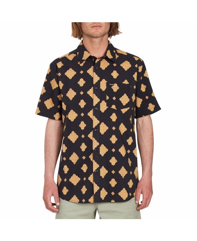 Hombre con camisa de manga corta Volcom Grit Mandala negra