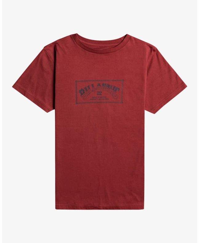 Camiseta de manga corta Billabong Arch roja para niños de 8 a 16 años