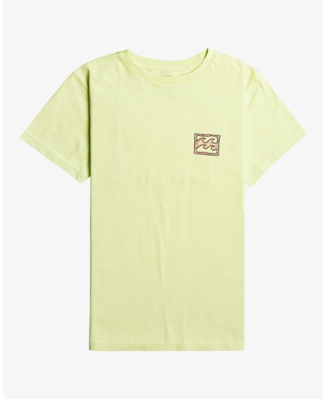 Camiseta de manga corta Billabong Crayon Wave Verde para niños de 8 a 16 años