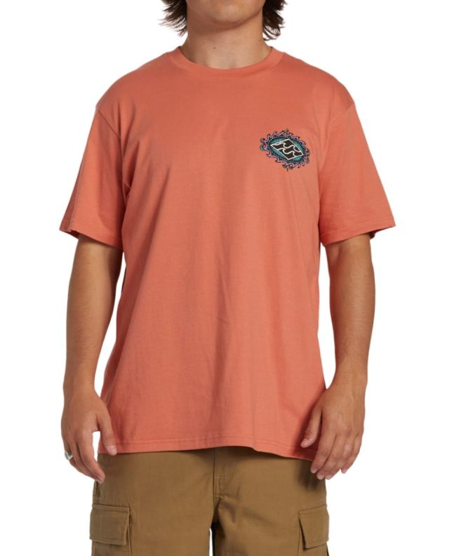 Hombre con camiseta de manga corta Billabong Crayon Wave Coral