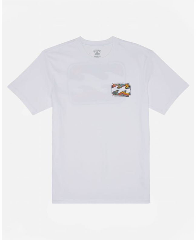 Camiseta de manga corta Billabong Crayon Wave blanca para niños de 8 a 16 años 