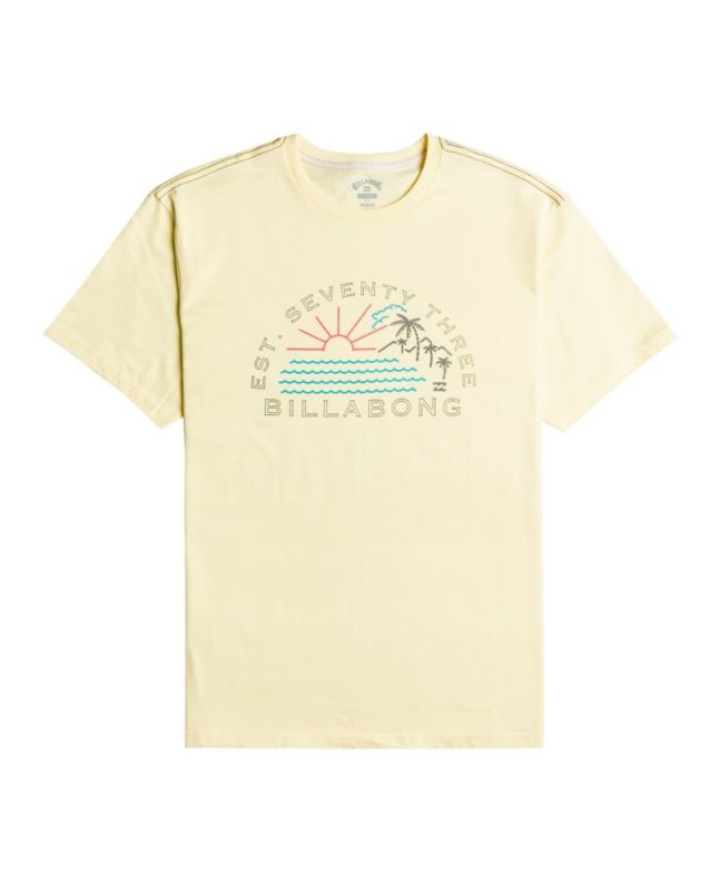 Camiseta de manga corta Billabong Isla Vista amarilla para hombre