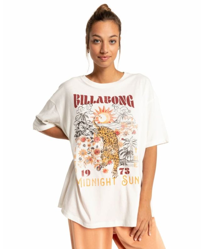 Mujer con camiseta de manga corta Billabong Midnight Sun blanca