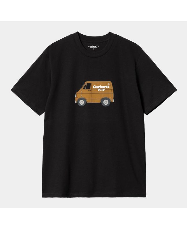 Camiseta orgánica de manga corta Carhartt WIP Mystery Machine Negra para hombre