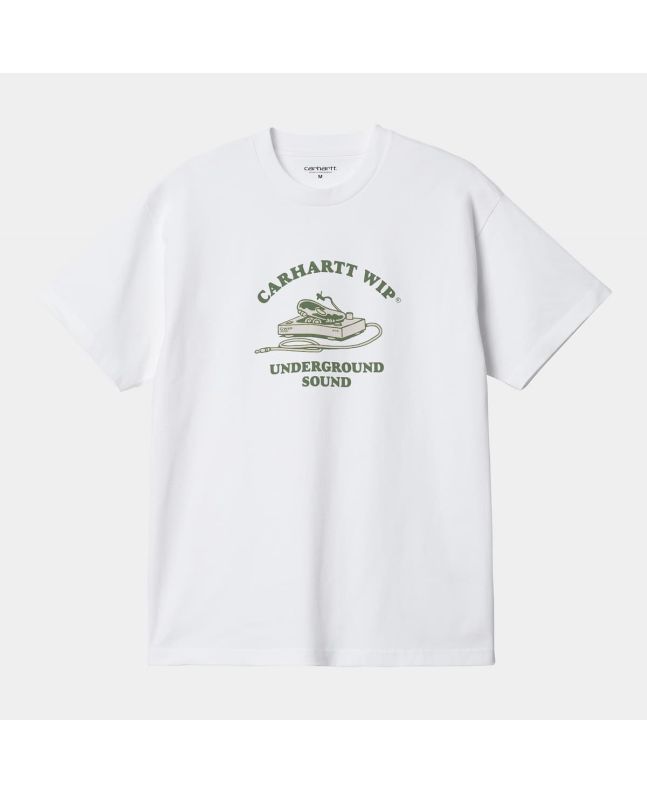 Camiseta orgánica de manga corta Carhartt WIP Underground Sound Blanca para hombre