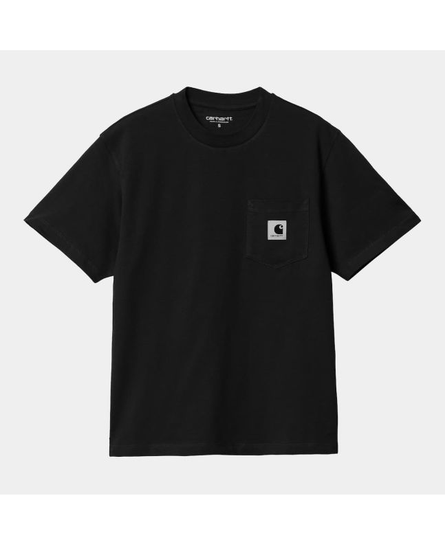 Camiseta de manga corta con bolsillo Carhartt WIP W' Pocket T-Shirt Negra para mujer