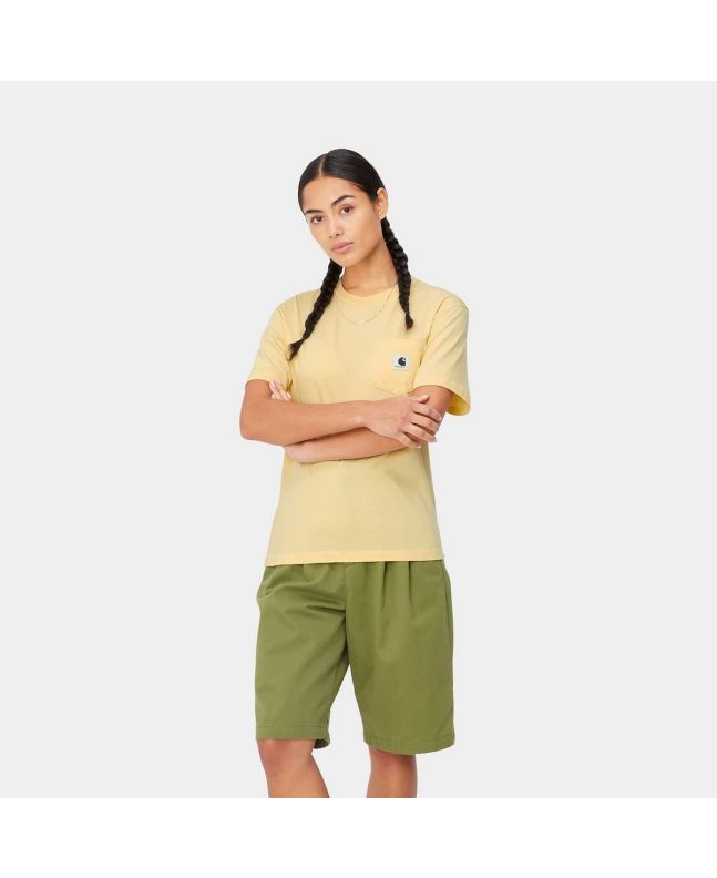 Mujer con Camiseta de manga corta con bolsillo Carhartt WIP W' Pocket T-Shirt Citron amarilla