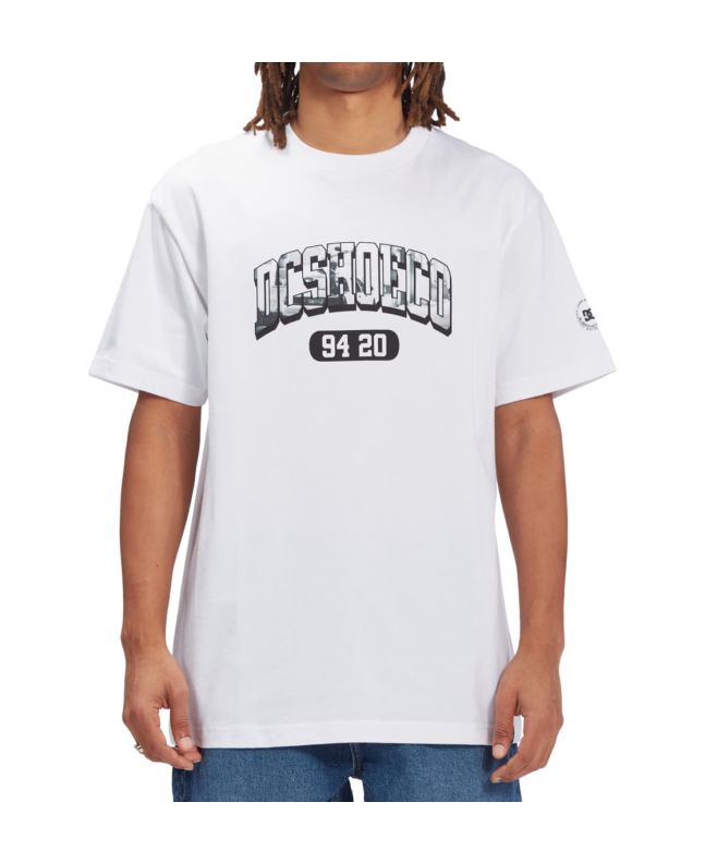 Hombre con Camiseta de manga corta DC Shoes Blabac Stacked blanca 
