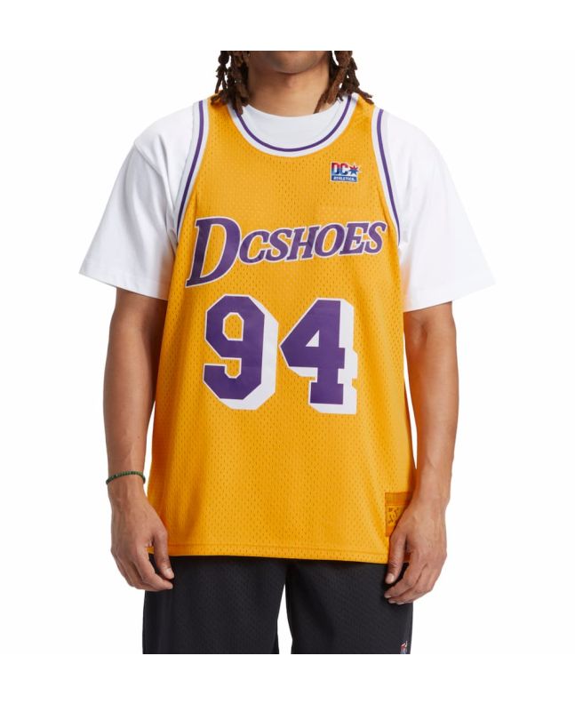 Hombre con camiseta de baloncesto DC Shoes Showtime Jersey Amarilla