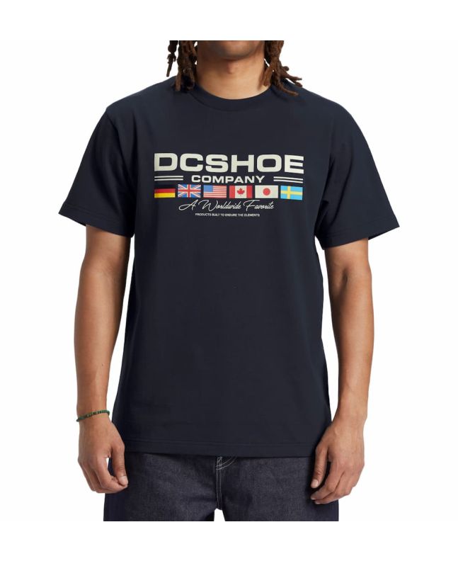 Hombre con camiseta de manga corta DC Shoes Worldwide Fav Azul Marino