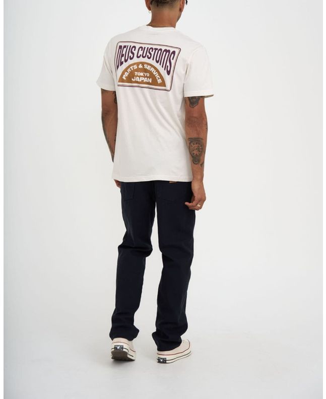 Hombre con Camiseta orgánica de manga corta Deus Ex Machina Depot blanco vintage 