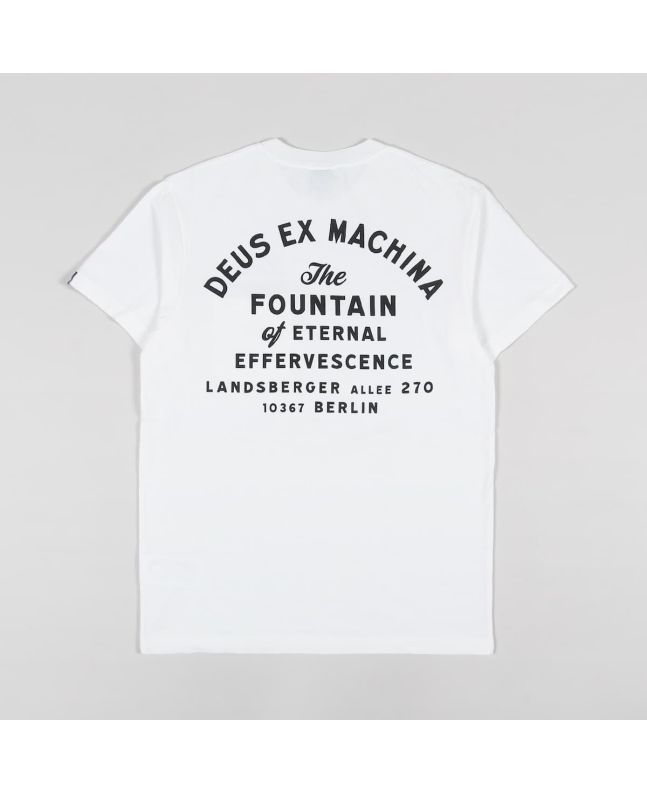 Camiseta de manga corta con bolsillo Deus Ex Machina Berlin Address Blanca para hombre