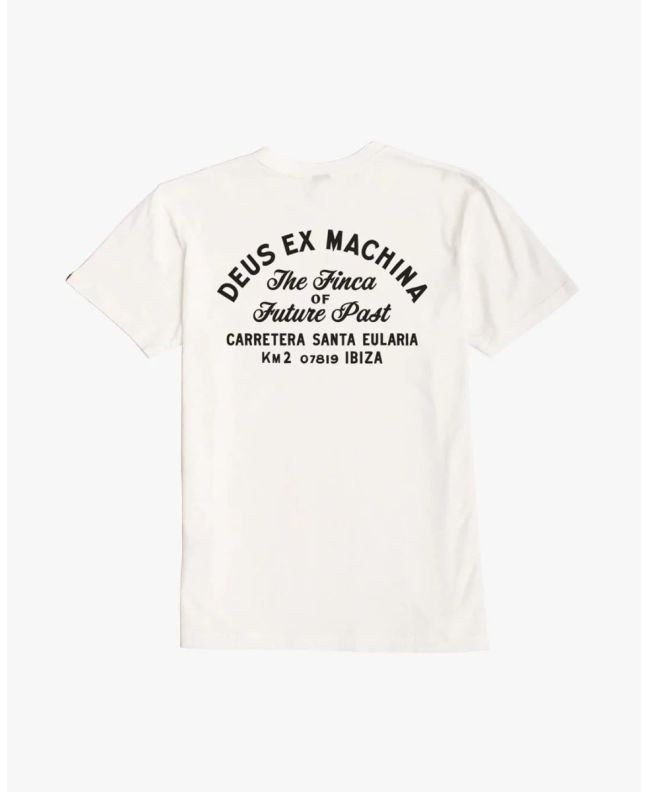 Camiseta de manga corta con bolsillo Deus Ex Machina Ibiza Address Blanca para hombre