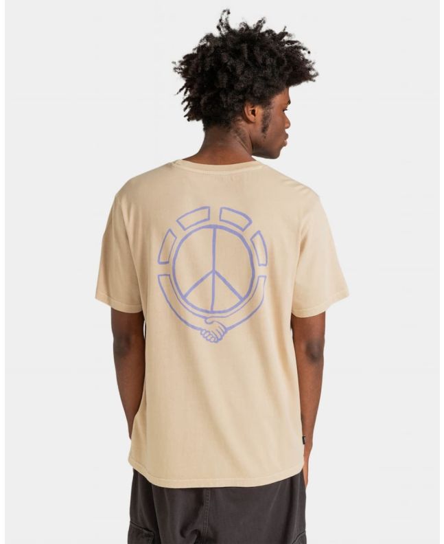 Hombre con camiseta orgánica de manga corta Element Collab beige