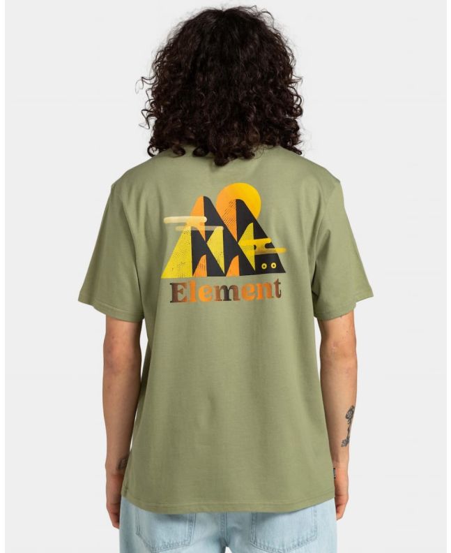 Hombre con camiseta orgánica de manga corta Element Hills verde