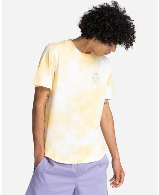 Hombre con camiseta de manga corta Element Seal Paint en amarillo Tie Dye