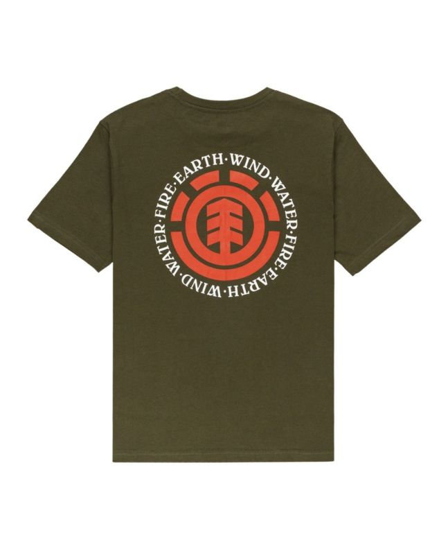 Camiseta de manga corta Element Brand Seal verde militar para chico
