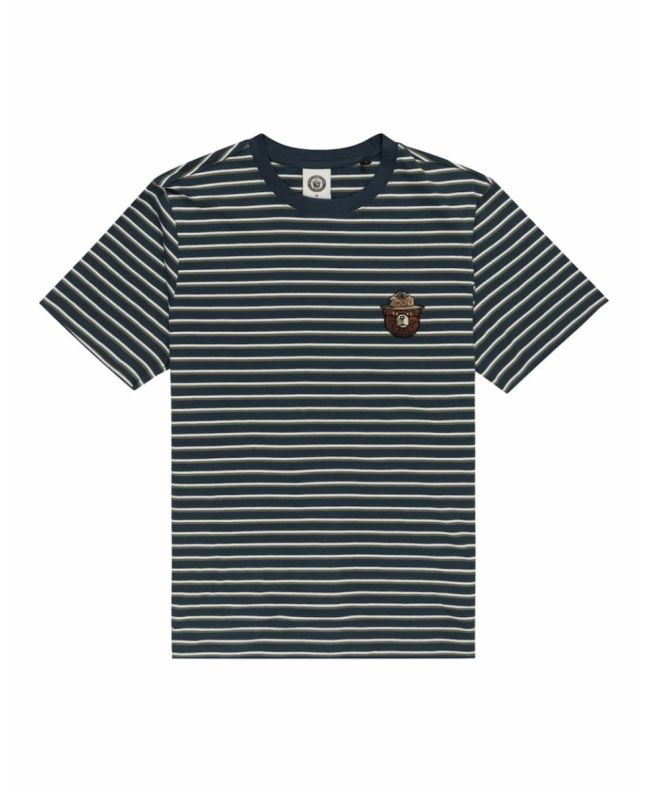 Camiseta orgánica de manga corta Element x Smokey Bear Stripes Azul Marino Unisex