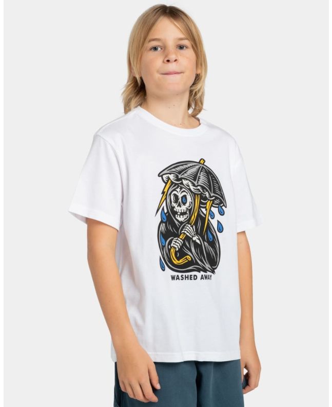 Niño con camiseta orgánica de manga corta Element x Timber Inside Weather Youth blanca