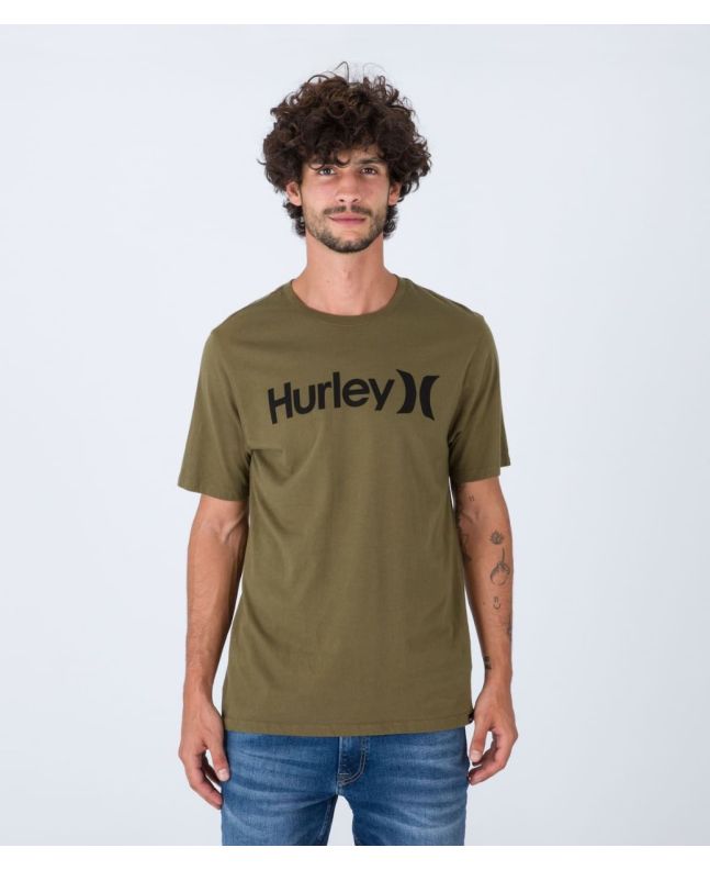 Hombre con camiseta de manga corta Hurley Everyday One and Only verde oliva