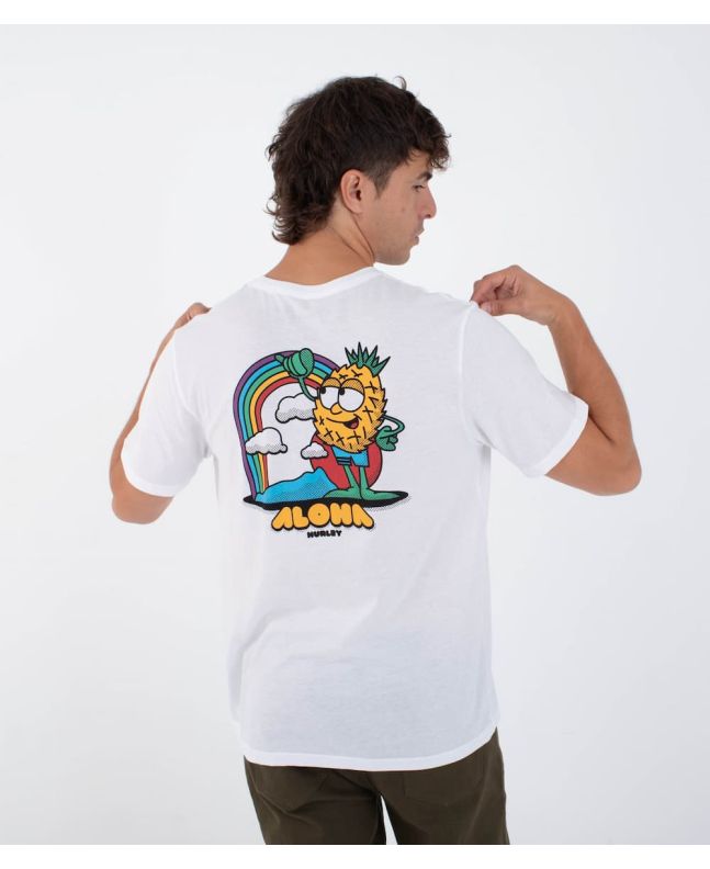 Hombre con camiseta de manga corta Hurley Alobhrah blanca