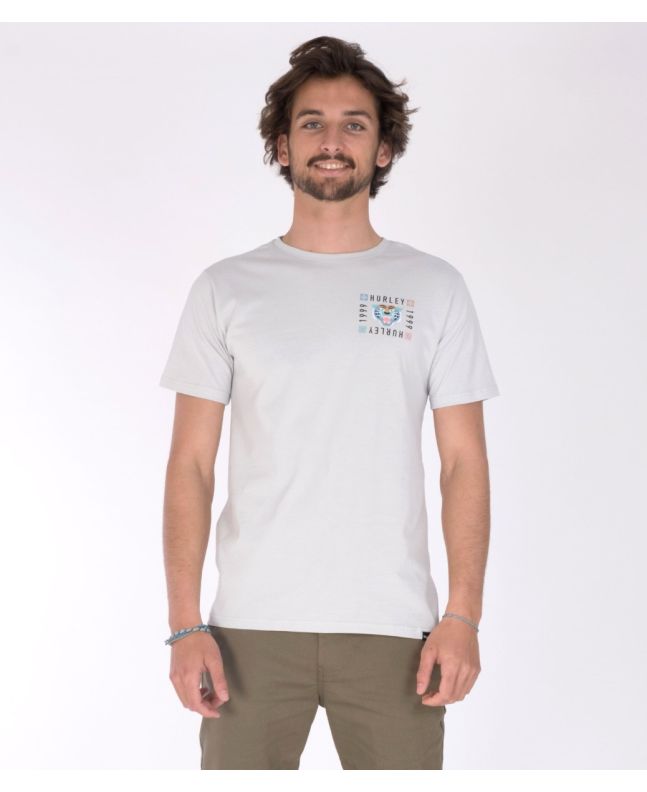 Hombre con camiseta estampada de manga corta Hurley Bengal gris