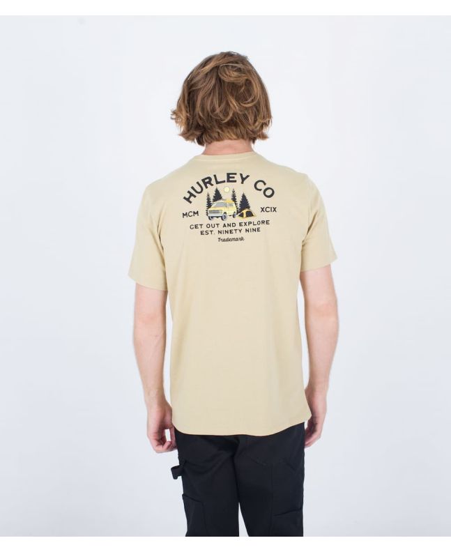Hombre con camiseta de manga corta Hurley Everyday Explore Campin beige