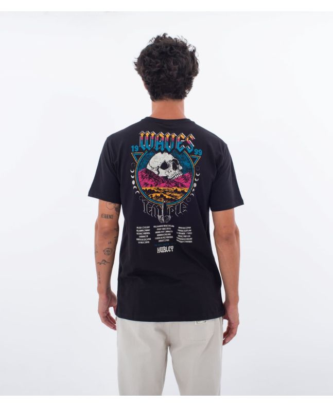 Hombre con camiseta de manga corta Hurley Wave Tour Negra
