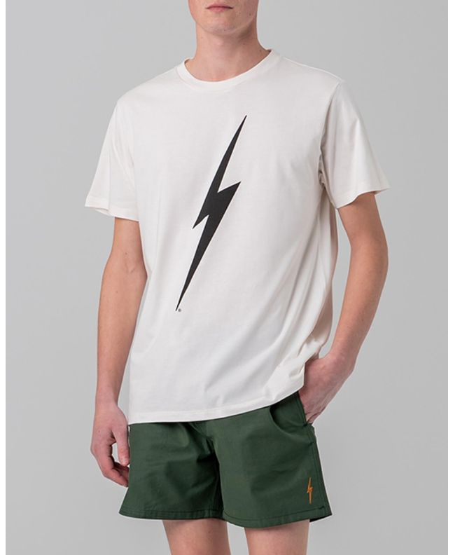 Hombre con camiseta de manga corta Lightning Bolt ​​Forever blanca