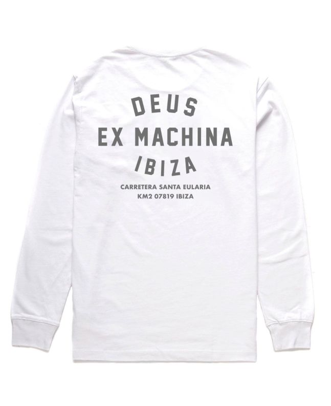 Camiseta de manga larga Deus Ex Machina Ibiza Address blanca para hombre