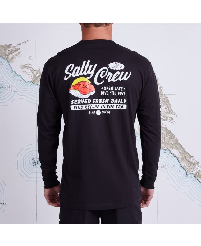 Hombre con camiseta de manga larga Salty Crew Toro Premium negra
