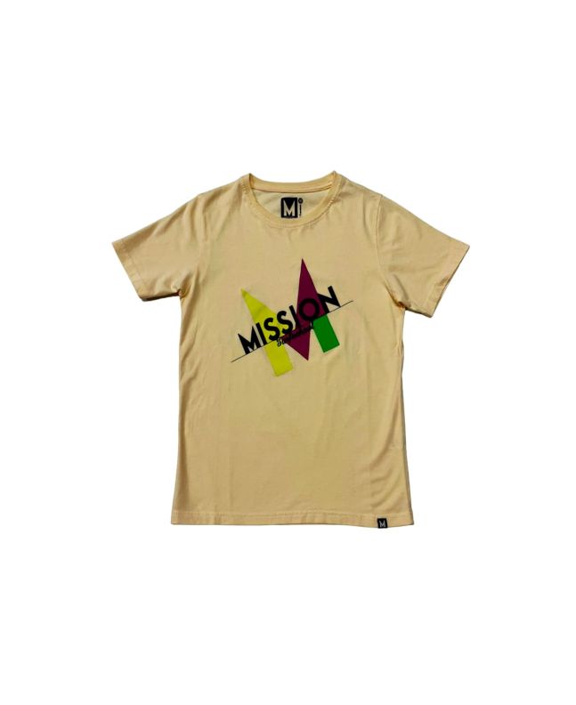 Camiseta de manga corta Mission Youth Basic Logo Surfschool Beige para niño/a de 8-16 años