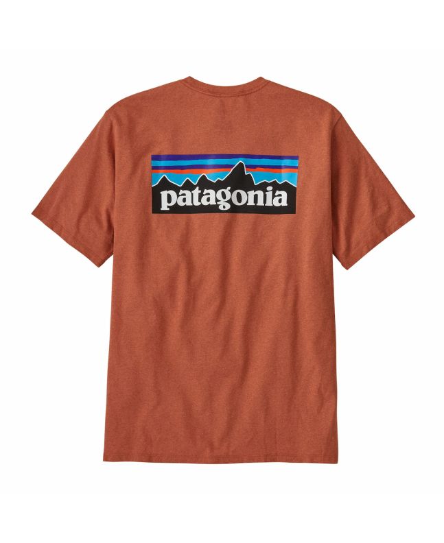 Camiseta 100% reciclada de manga corta Patagonia M's P-6 Logo Responsibili-Tee Redtail Rust para hombre