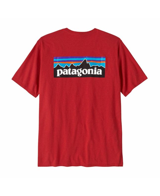 Camiseta de manga corta Patagonia M's P-6 Logo Responsibili-Tee Rojo Amanita para hombre