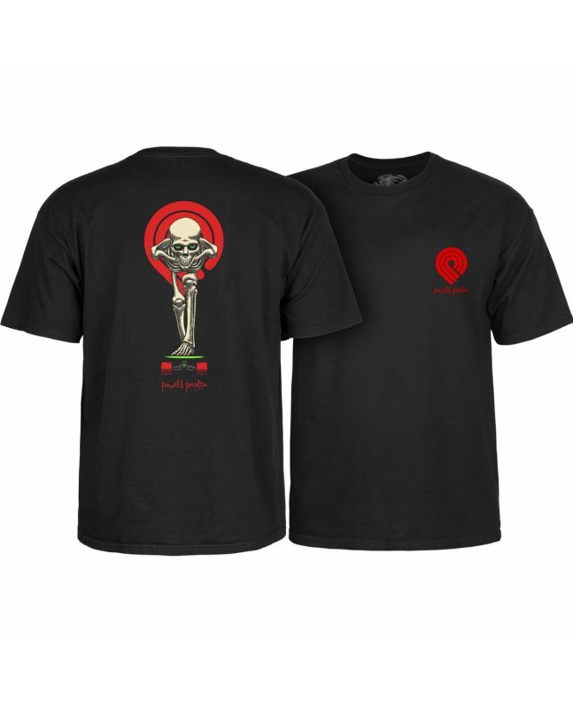 Camiseta de manga corta Powell Peralta Tucking Skeleton Negra para hombre