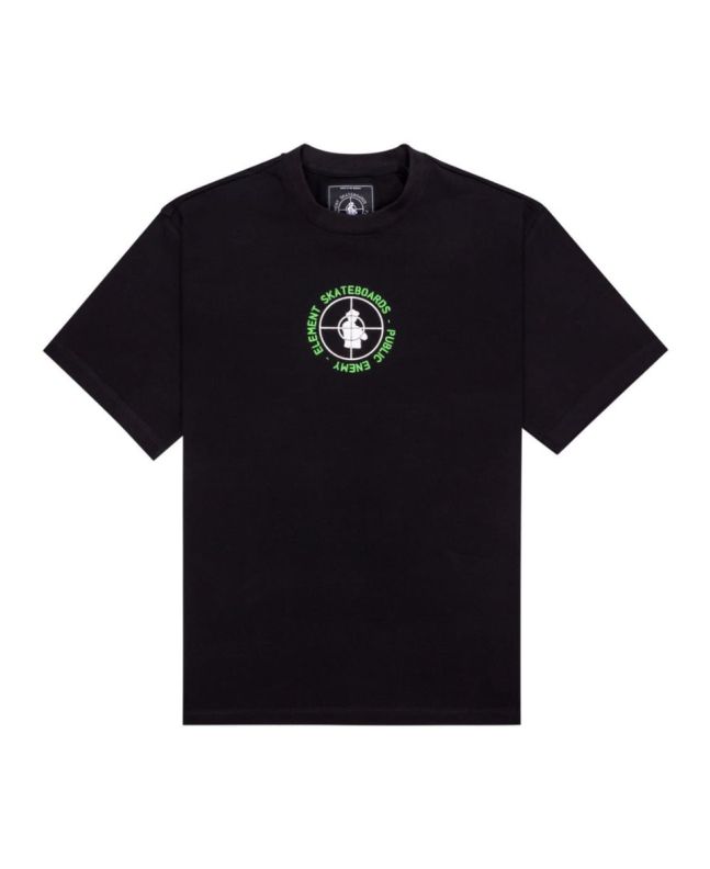 Camiseta de manga corta Public Enemy x Element Target negra para hombre