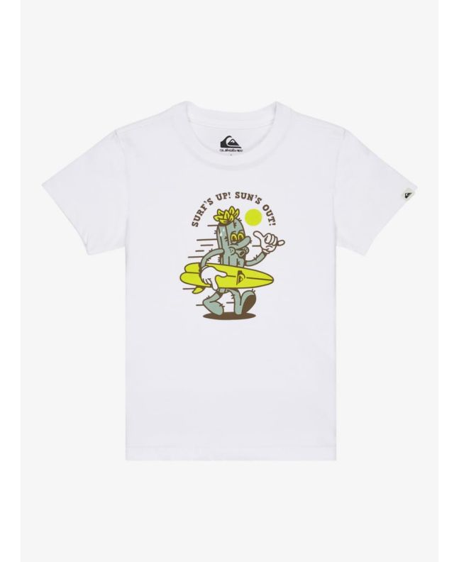 Camiseta de manga corta Quiksilver Ev Gone Surfing Blanca para niño 2-7 años