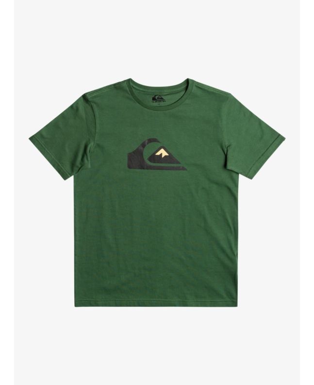Camiseta de manga corta Quiksilver Comp Logo Youth Verde para niños de 8 a 16 años