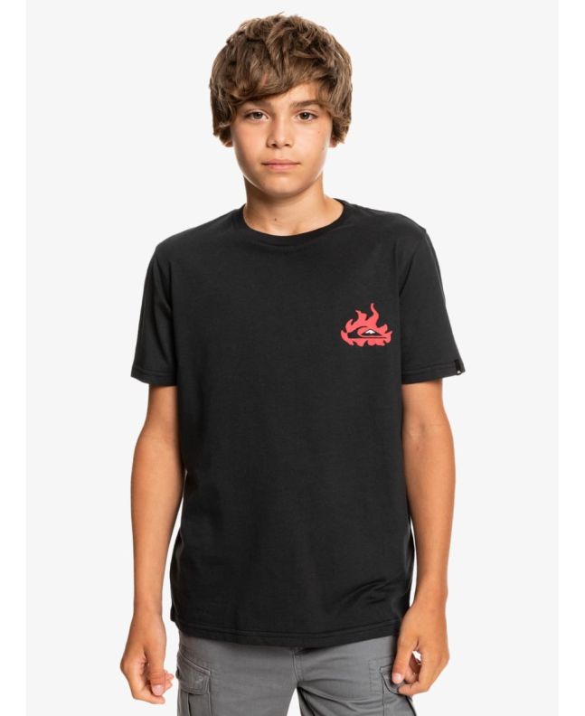 Niño con camiseta de manga corta Quiksilver Hells Yeah negra 