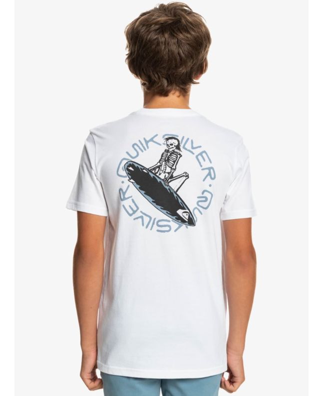 Niño con camiseta de manga corta Quiksilver Hells Yeah blanca