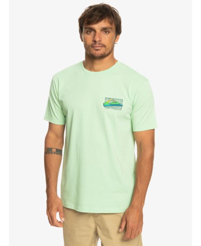 Hombre con Camiseta de manga corta Quiksilver Retro Fade Verde