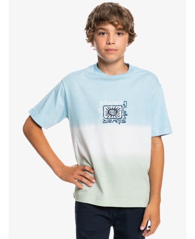 Niño con camiseta de manga corta Quiksilver Slow Dive azul Tie Dye