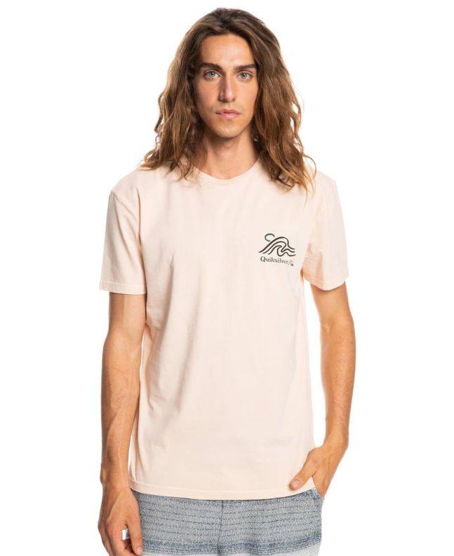 Hombre con Camiseta de manga corta Quiksilver Slow Mover Almond Cream rosa salmón
